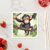 Niedlich Crazy Funny Chimpanzee Cartoon Serviette (Beispiel)