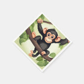 Niedlich Crazy Funny Chimpanzee Cartoon Serviette (Ecke)