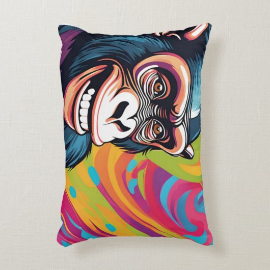 Niedlich Crazy Funny Chimpanzee Dekokissen (Vorderseite(Vertikal))