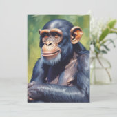 Niedlich Crazy Funny Chimpanzee Feiertagskarte (Stehend Vorderseite)