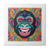 Niedlich Crazy Funny Chimpanzee Fliese (Vorderseite)