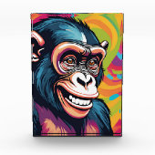 Niedlich Crazy Funny Chimpanzee Fotoblock (Vorderseite)