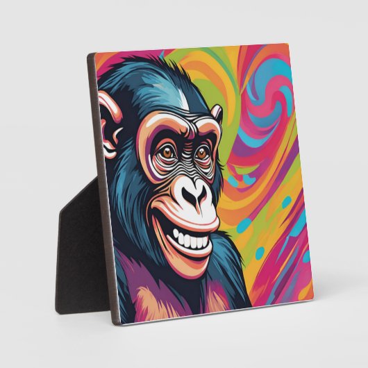 Niedlich Crazy Funny Chimpanzee Fotoplatte (Vorderseite)