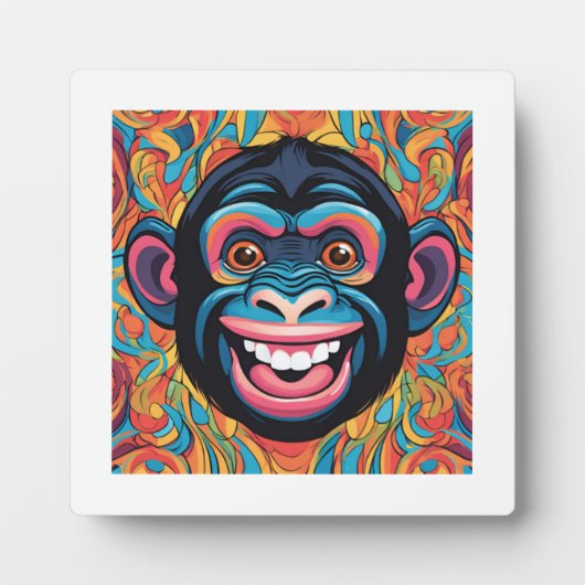 Niedlich Crazy Funny Chimpanzee Fotoplatte (Vorderseite)