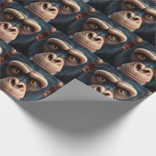 Niedlich Crazy Funny Chimpanzee Geschenkpapier (Ecke)