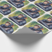 Niedlich Crazy Funny Chimpanzee Geschenkpapier (Ecke)