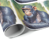 Niedlich Crazy Funny Chimpanzee Geschenkpapier (Rolleneckpunkt)