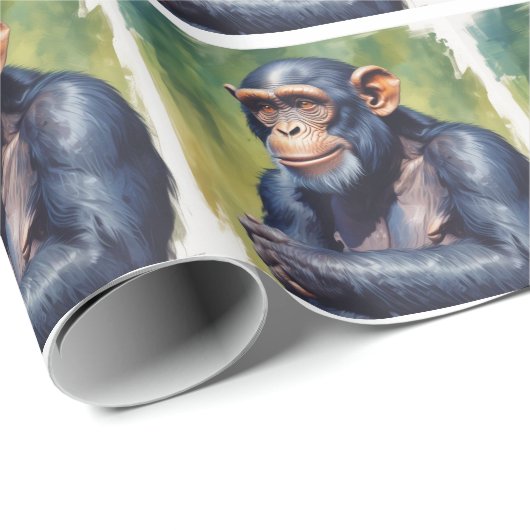 Niedlich Crazy Funny Chimpanzee Geschenkpapier (Rolleneckpunkt)
