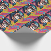 Niedlich Crazy Funny Chimpanzee Geschenkpapier (Ecke)