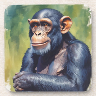 Niedlich Crazy Funny Chimpanzee Getränkeuntersetzer