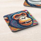 Niedlich Crazy Funny Chimpanzee Getränkeuntersetzer (Linke Seite)