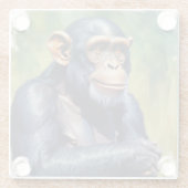 Niedlich Crazy Funny Chimpanzee Glasuntersetzer (Rückseite)