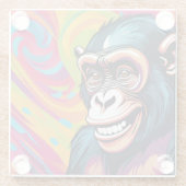 Niedlich Crazy Funny Chimpanzee Glasuntersetzer (Rückseite)