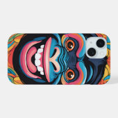 Niedlich Crazy Funny Chimpanzee iPhone 15 Hülle (Rückseite (Horizontal))