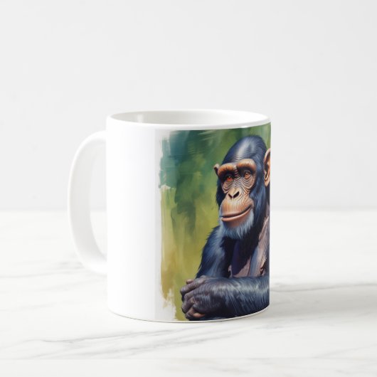Niedlich Crazy Funny Chimpanzee Kaffeetasse (Vorderseite Links)