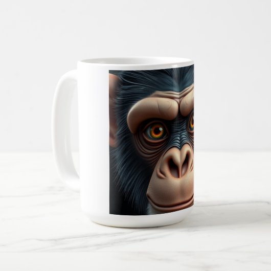 Niedlich Crazy Funny Chimpanzee Kaffeetasse (Vorderseite Links)