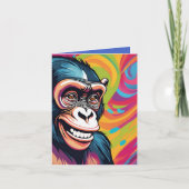 Niedlich Crazy Funny Chimpanzee Karte (Vorderseite)