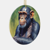 Niedlich Crazy Funny Chimpanzee Keramik Ornament (Rechts)