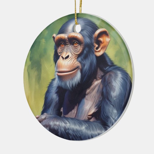 Niedlich Crazy Funny Chimpanzee Keramik Ornament (Links)