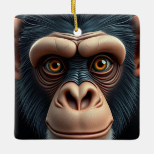Niedlich Crazy Funny Chimpanzee Keramikornament