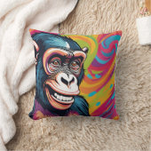 Niedlich Crazy Funny Chimpanzee Kissen (Decke)