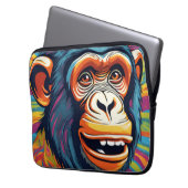 Niedlich Crazy Funny Chimpanzee Laptopschutzhülle (Vorderseite Links)