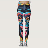 Niedlich Crazy Funny Chimpanzee Leggings (Vorderseite)
