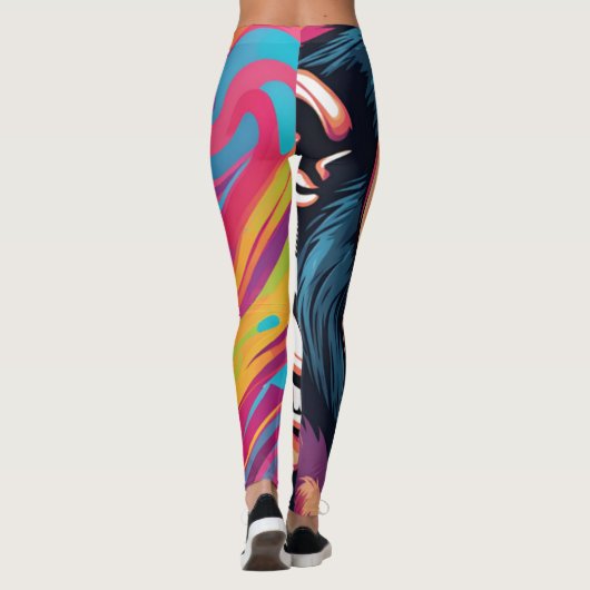 Niedlich Crazy Funny Chimpanzee Leggings (Rückseite)