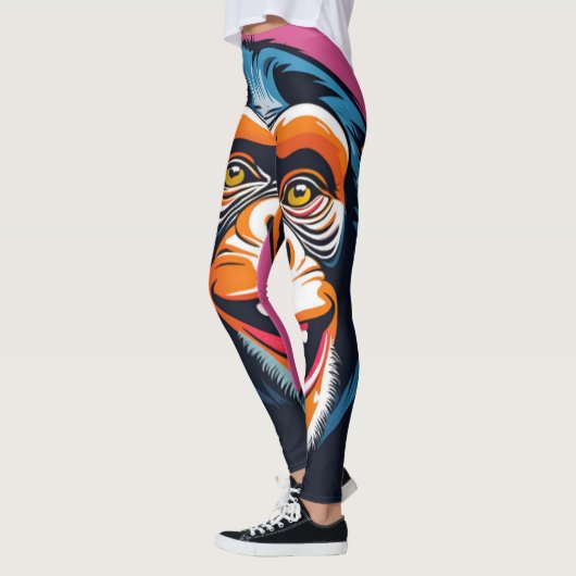 Niedlich Crazy Funny Chimpanzee Leggings (Links)