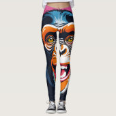 Niedlich Crazy Funny Chimpanzee Leggings (Vorderseite)