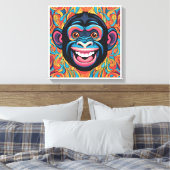 Niedlich Crazy Funny Chimpanzee Leinwanddruck (Insitu (Schlafzimmer))