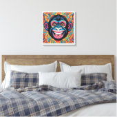 Niedlich Crazy Funny Chimpanzee Leinwanddruck (Insitu (Schlafzimmer))