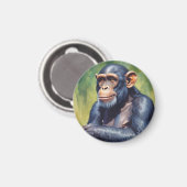 Niedlich Crazy Funny Chimpanzee Magnet (Vorderseite/Rückseite)