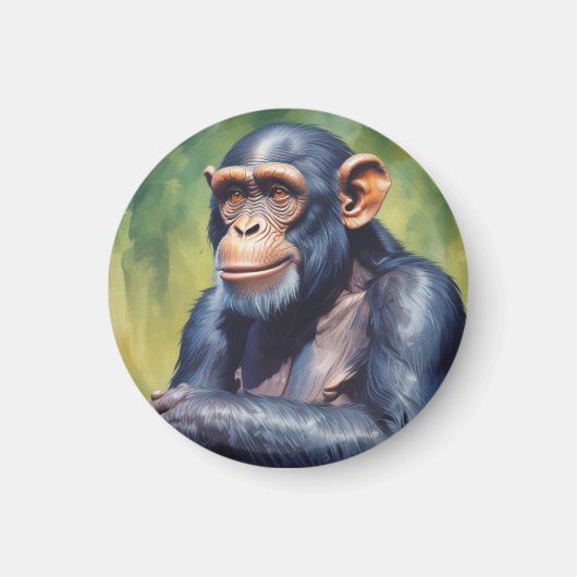 Niedlich Crazy Funny Chimpanzee Magnet (Vorne)
