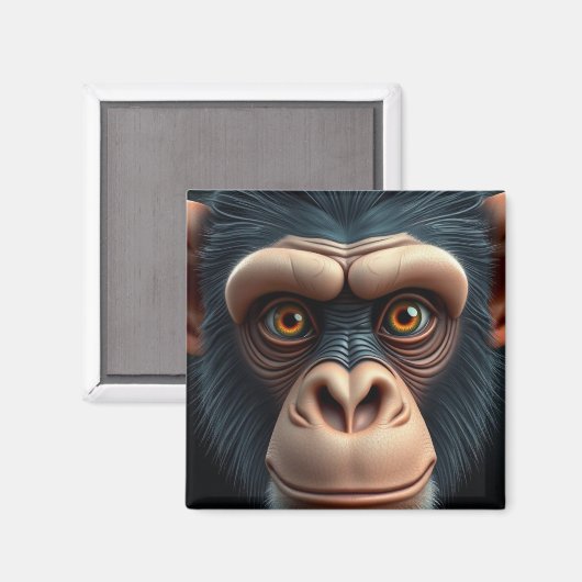 Niedlich Crazy Funny Chimpanzee Magnet (Vorderseite/Rückseite)