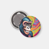 Niedlich Crazy Funny Chimpanzee Magnet (Vorderseite/Rückseite)