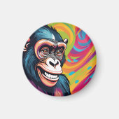 Niedlich Crazy Funny Chimpanzee Magnet (Vorne)