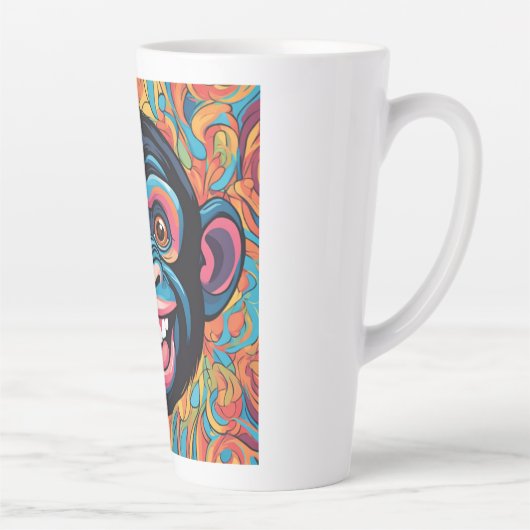 Niedlich Crazy Funny Chimpanzee Milchtasse (Rechts)