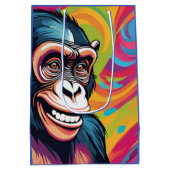 Niedlich Crazy Funny Chimpanzee Mittlere Geschenktüte (Rückseite)