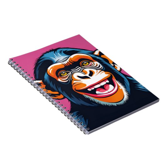 Niedlich Crazy Funny Chimpanzee Notizblock (Rechte Seite)