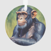 Niedlich Crazy Funny Chimpanzee Ornament (Rückseite)