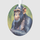 Niedlich Crazy Funny Chimpanzee Ornament (Vorderseite)