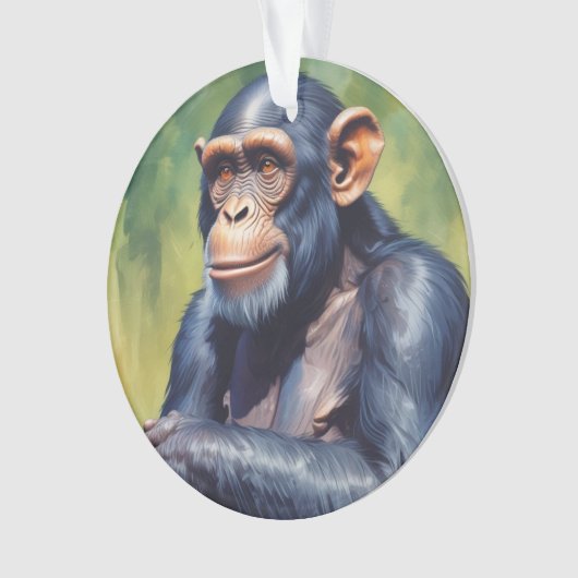 Niedlich Crazy Funny Chimpanzee Ornament (Vorderseite)