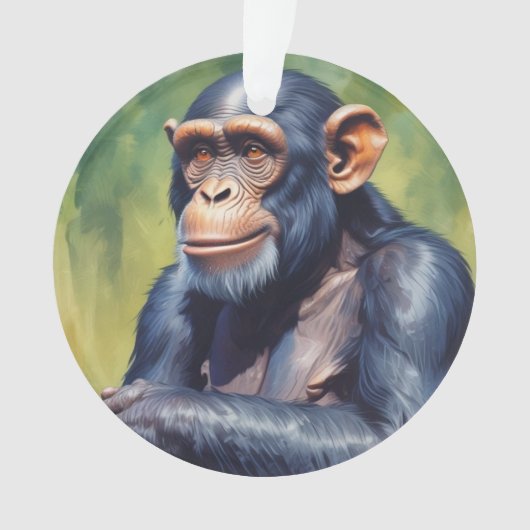 Niedlich Crazy Funny Chimpanzee Ornament (Vorderseite)