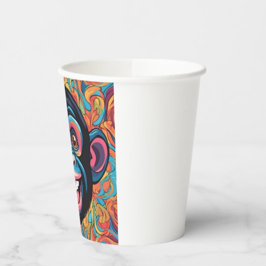 Niedlich Crazy Funny Chimpanzee Pappbecher (Links)