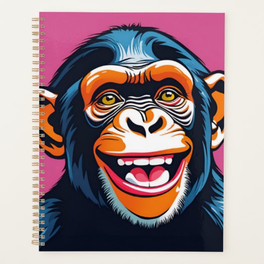 Niedlich Crazy Funny Chimpanzee Planer (Vorderseite)