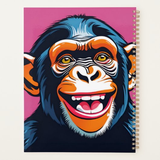 Niedlich Crazy Funny Chimpanzee Planer (Rückseite)