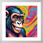 Niedlich Crazy Funny Chimpanzee Poster (Vorne)