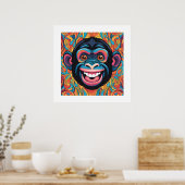 Niedlich Crazy Funny Chimpanzee Poster (Küche)