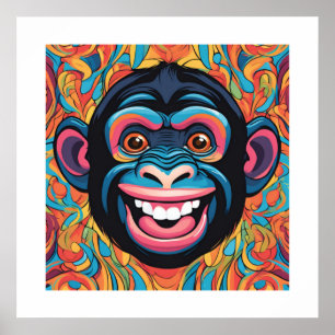 Niedlich Crazy Funny Chimpanzee Poster